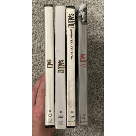 SAW 1, 2, 3, 5 HORROR DVD LOT UNRATED DIRECTORS CUT RARE LIQUID SAW COVER - Picture 3 of 5